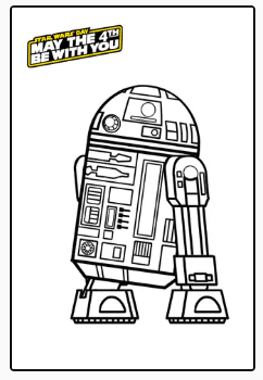 Colorear R2-D2. Star Wars.