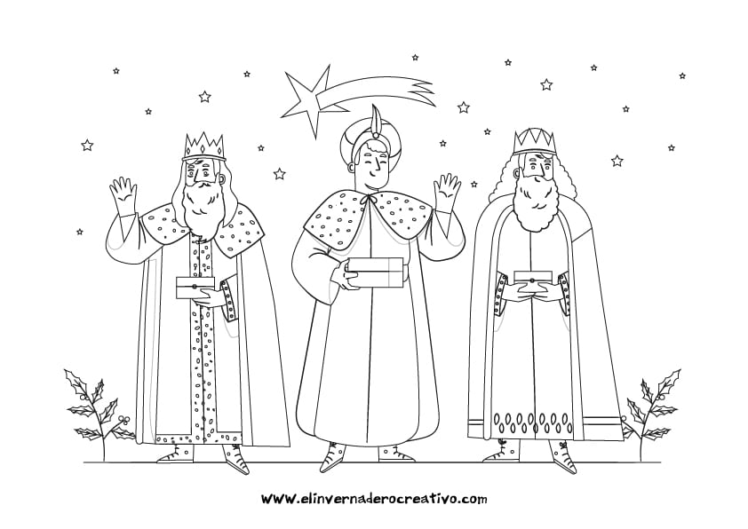 Dibujos de Reyes Magos para colorear descárgalos gratis